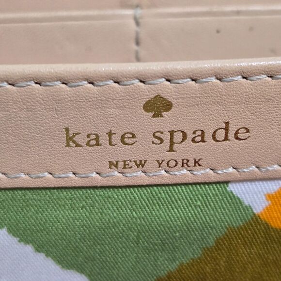 Kate Spade Spencer Zip Around Wallet Turquoise Robins egg Blue Cow Leather Gold - Picture 8 of 12